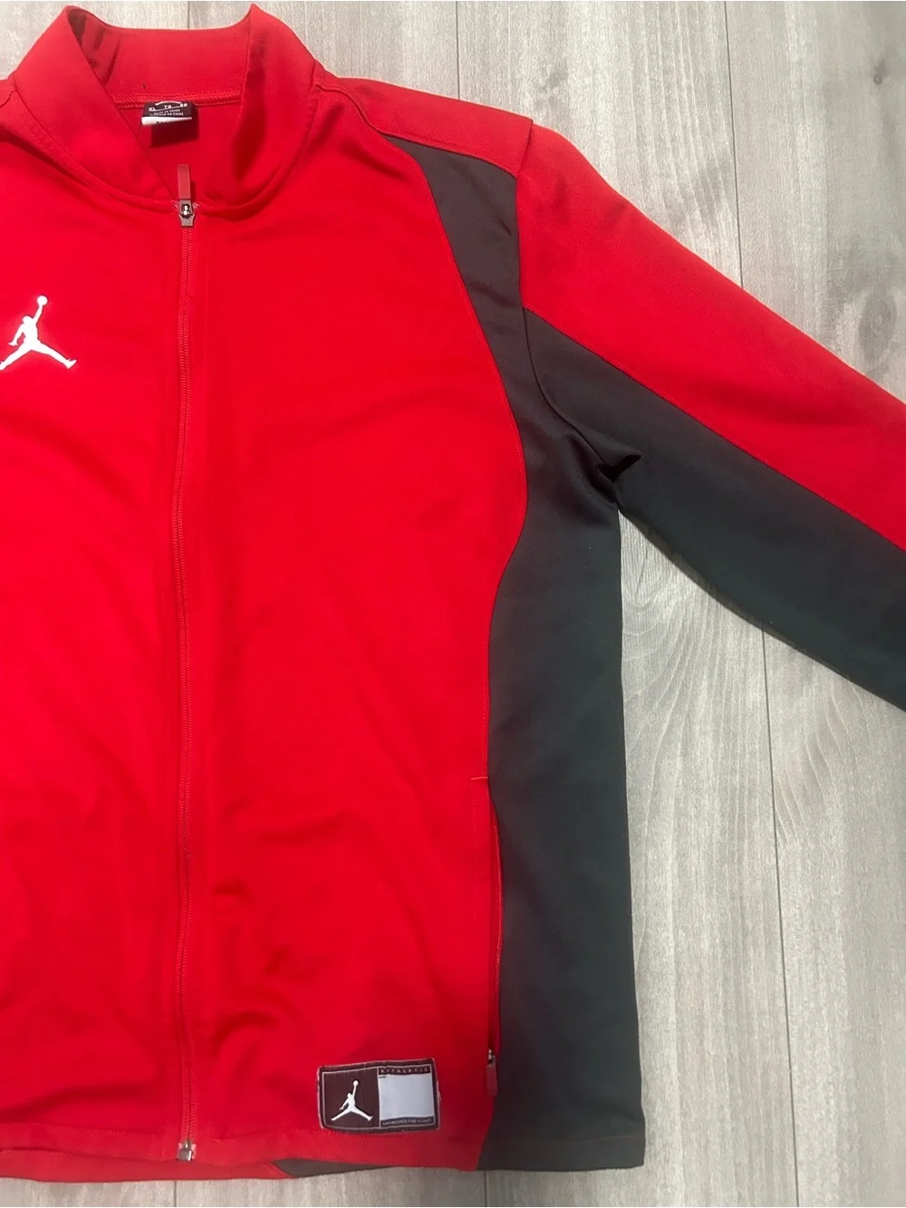 Vintage Jordan Red and Black Athletic Full-Zip Performance Jacket
